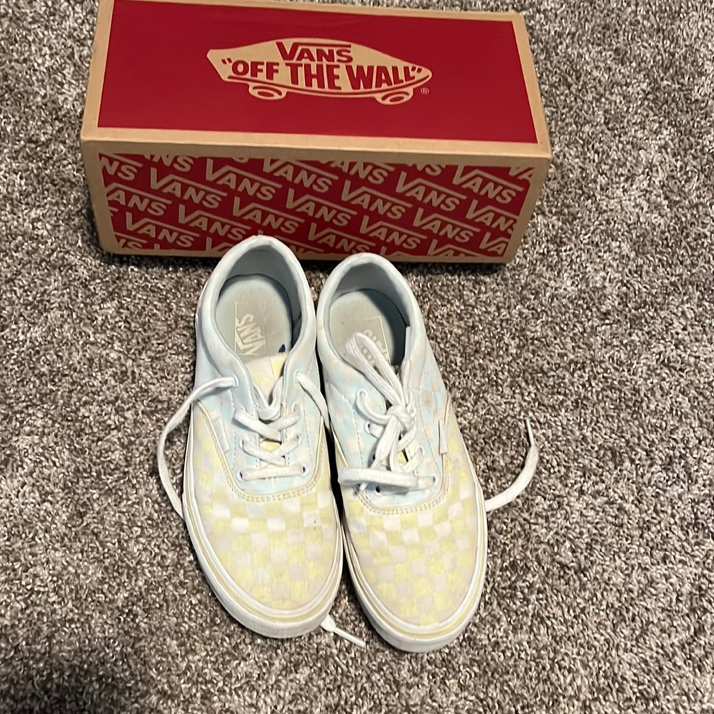 Vans kids Sz 4 checkered pastel color